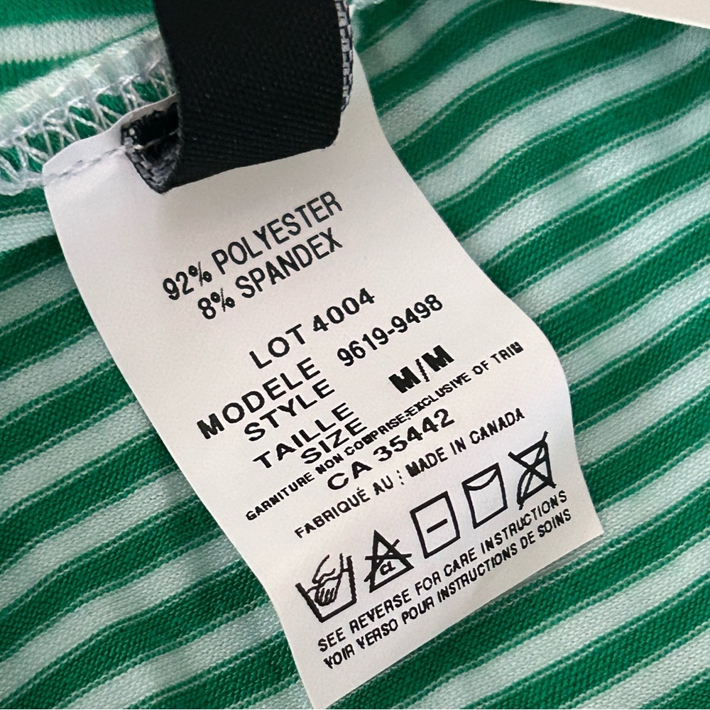 NWT Molli & Mia Summery Green White Stripe Tie Neck Halter Top Size M - Picture 8 of 11